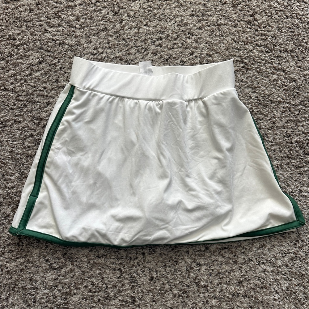 Tuckernuck White Mini Skirt with Green Trim